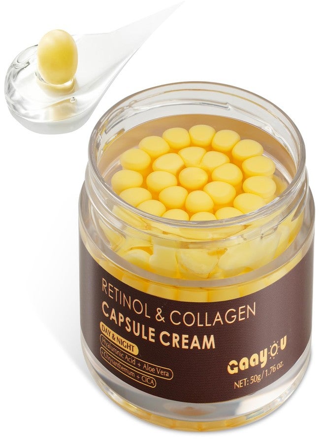 Gaayou Deep Retinol Collagen Capsule Cream - Retinol Cream for Face Anti Aging Day and Night Golden Capsule Face Moisturizer with Hyaluronic Acid for All Skin, Firming, Wrinkles - Image 1